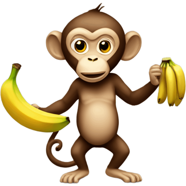 A monkey calling someone on a banana  emoji