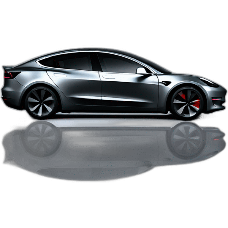 tesla stealth gray model 3 side view emoji