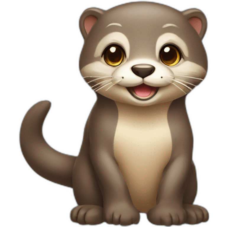 Loutre fait un câlin à un chat emoji