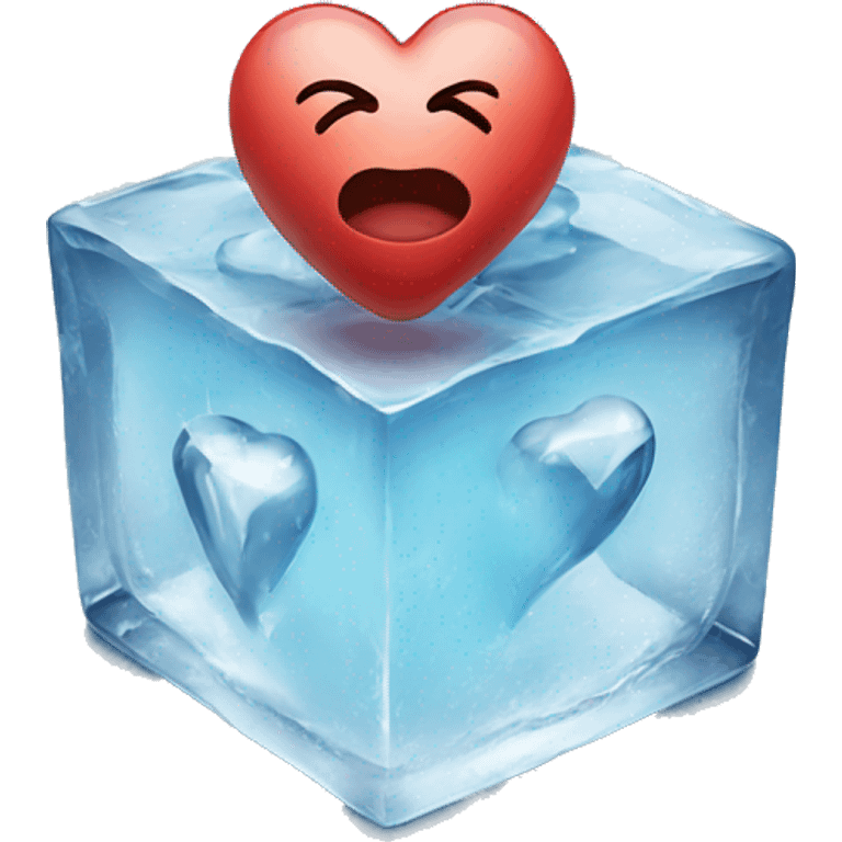 Heart in an ice cube emoji