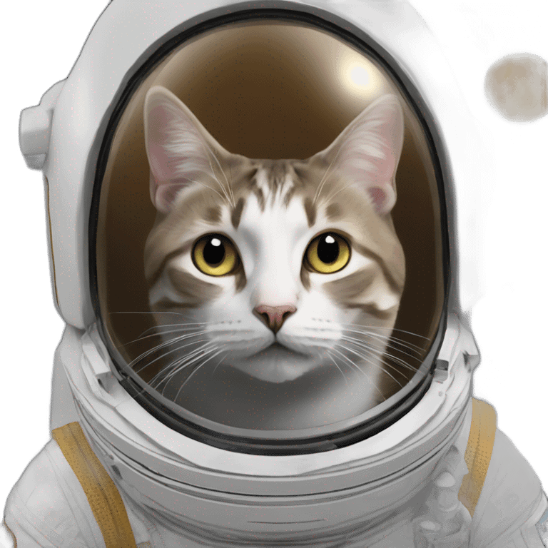 Elon Musk in the space in the moon in a cat emoji