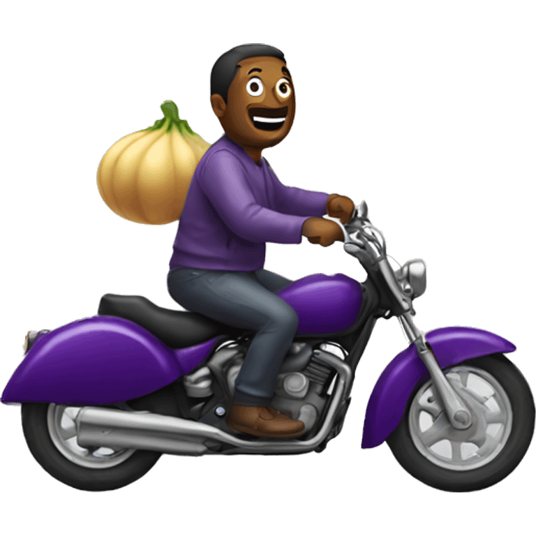 Man riding eggplant emoji