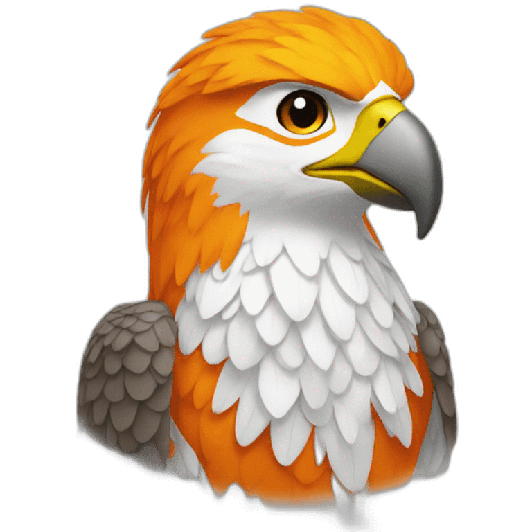 aigle orange blanc emoji