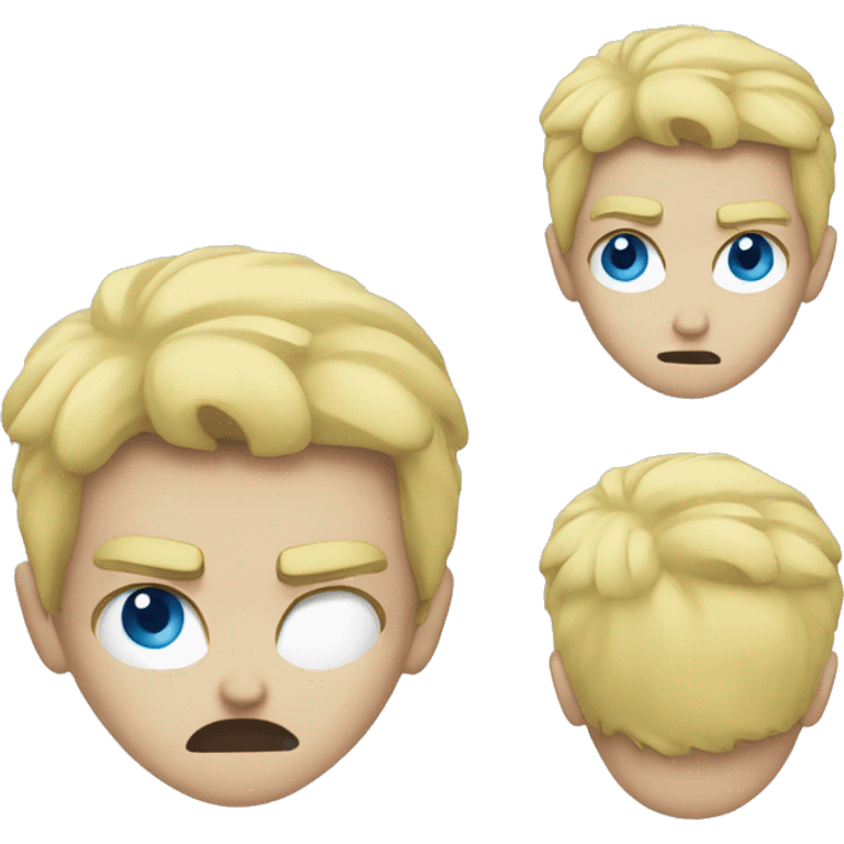 Angry boy blonde blue eyes emoji