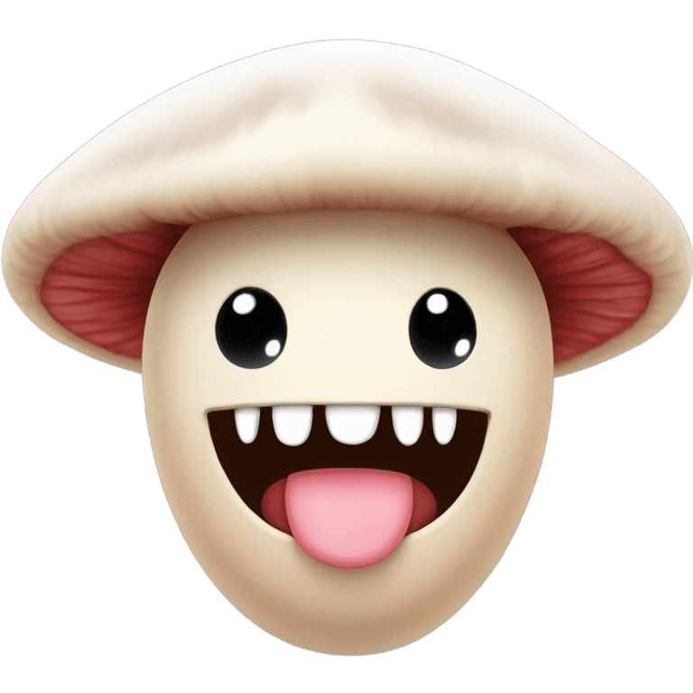 Cute mushroom with rosey cheeks and buck teeth emoji