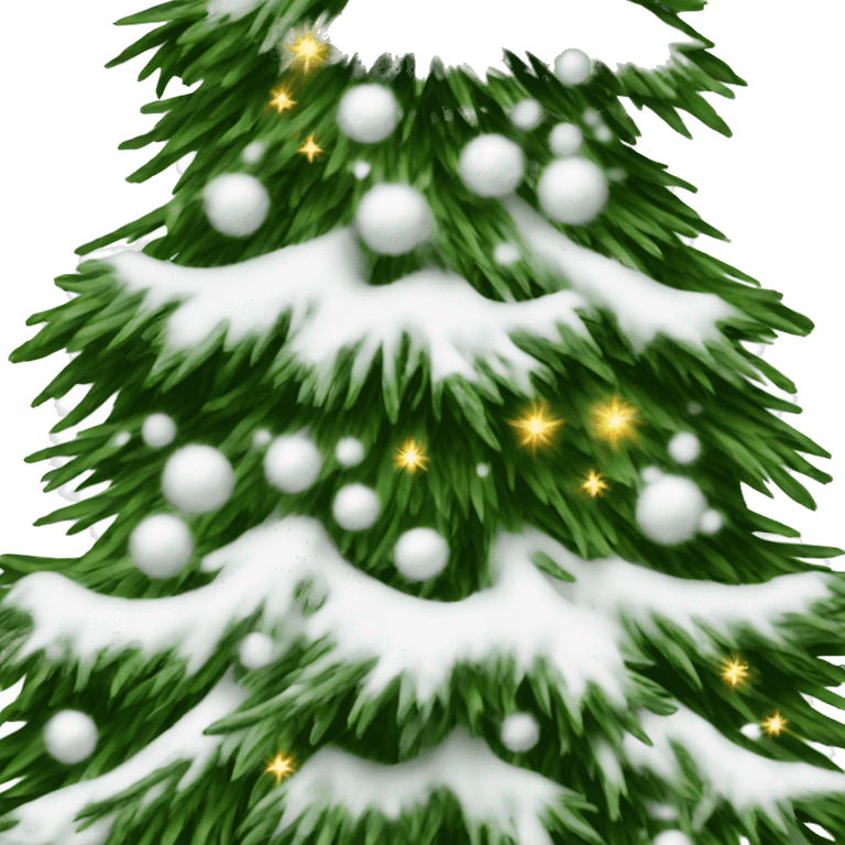 christmas tree with snow emoji