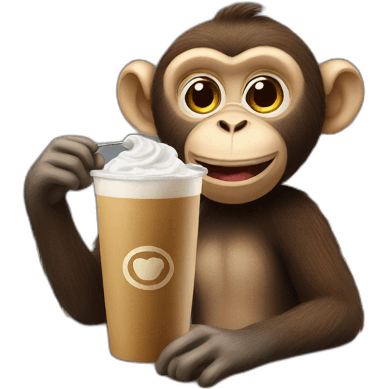 barista monkey emoji