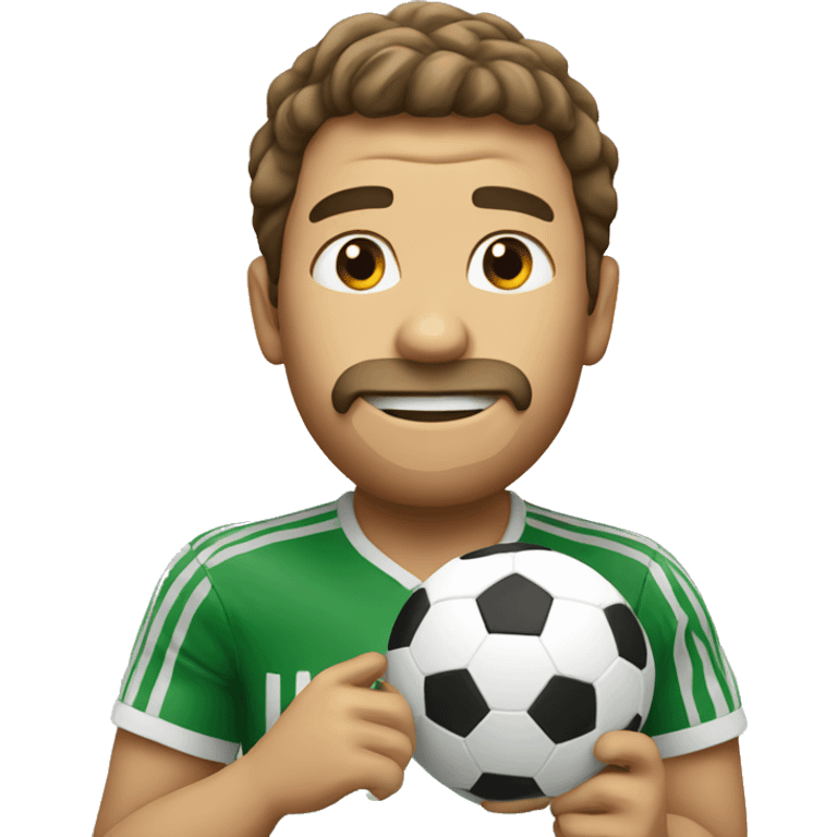 Guy eating a soccer ball emoji