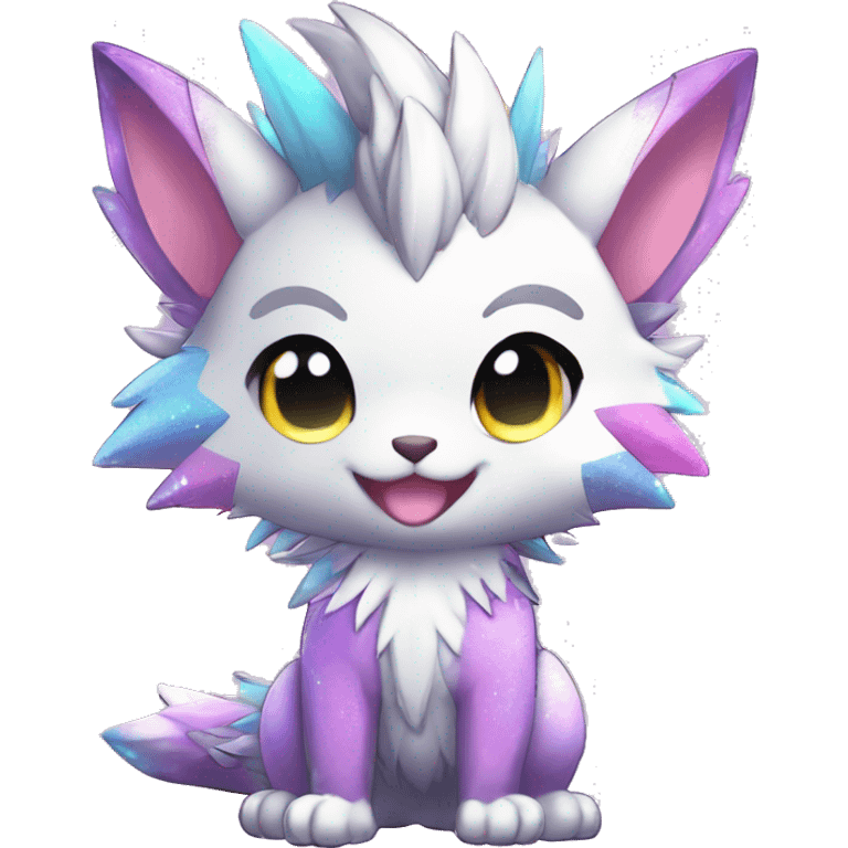 Anthro Scalie Spiky Cool Edgy Magical Petite Shiny Colorful Pastel Glitter Sparkle Anime Chibi Fantasy-Animal-Fakémon-Pokémon-Hybrid Fur Sona Aesthetic Trending Style Full Body emoji