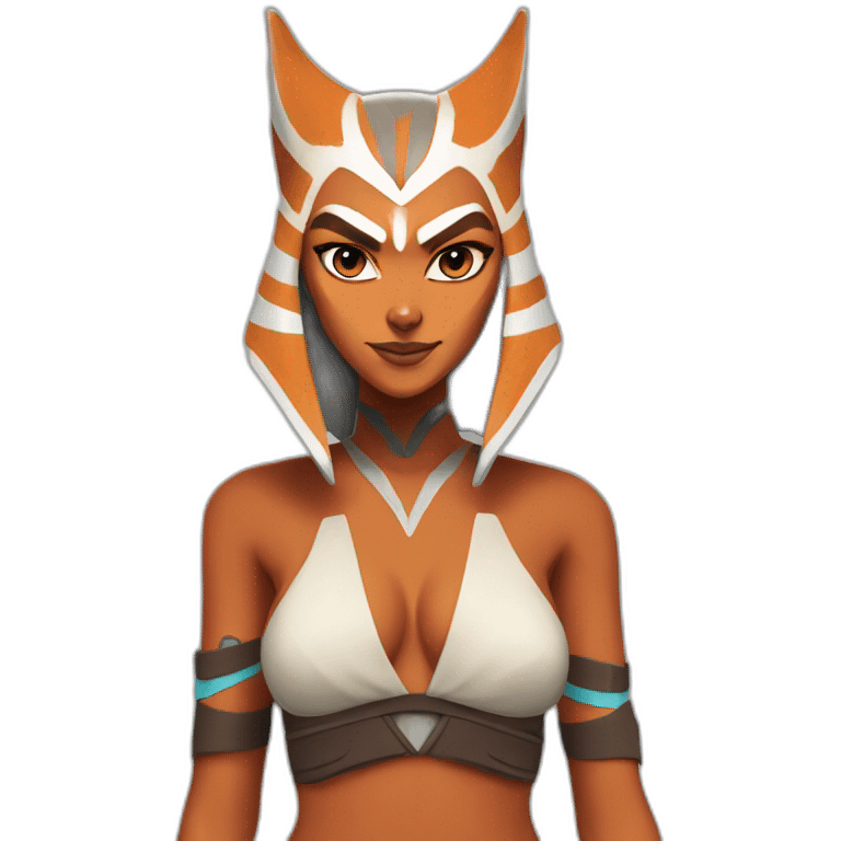 Sexy Ahsoka Tano (portrait, front facing) bikini (small horns) emoji