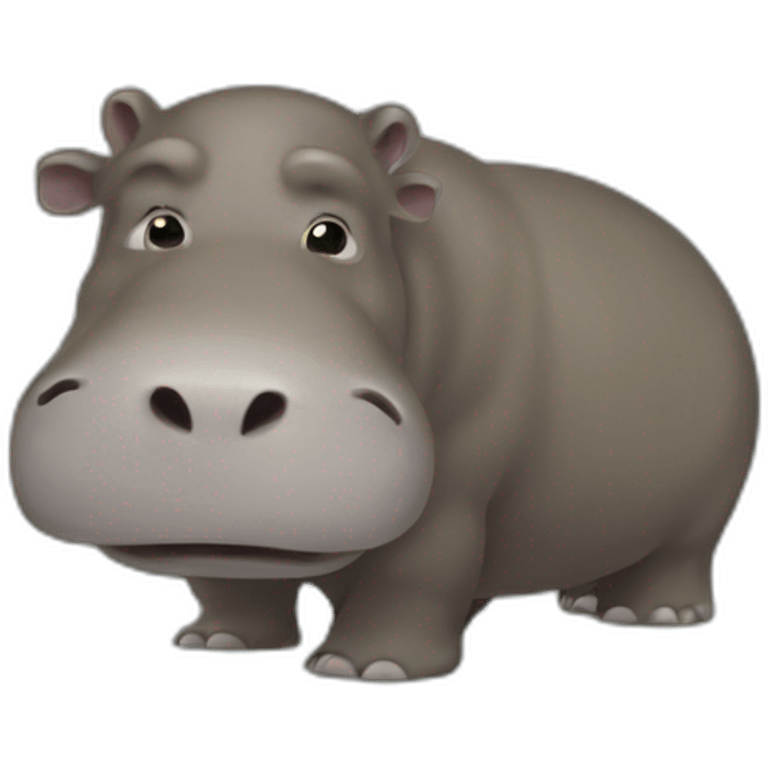 Hippopotame sur un ours emoji