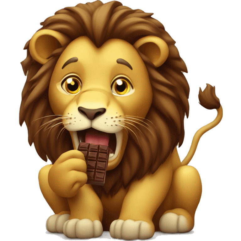 lion eating chocolate emoji