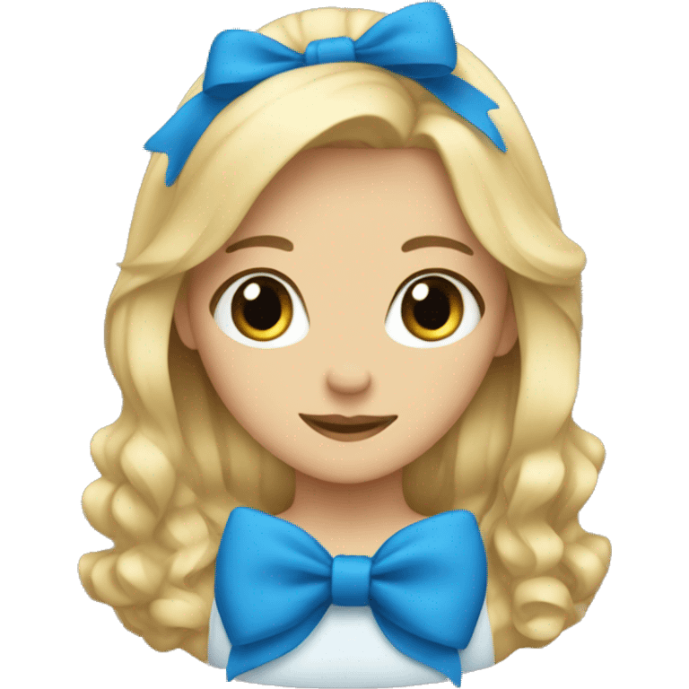 "Blonde girl with blue bow" emoji