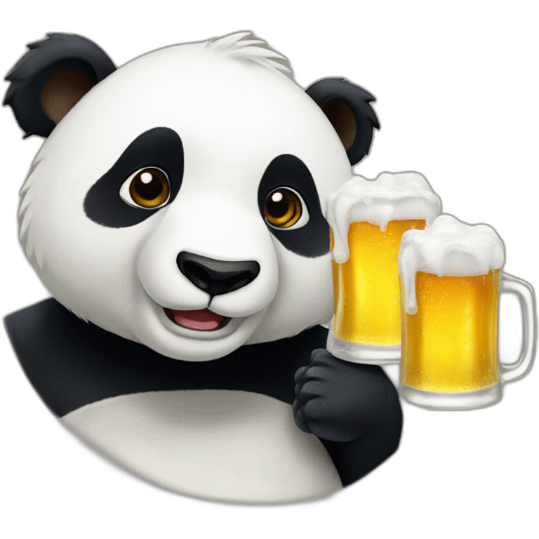 drunk panda drinks beer emoji