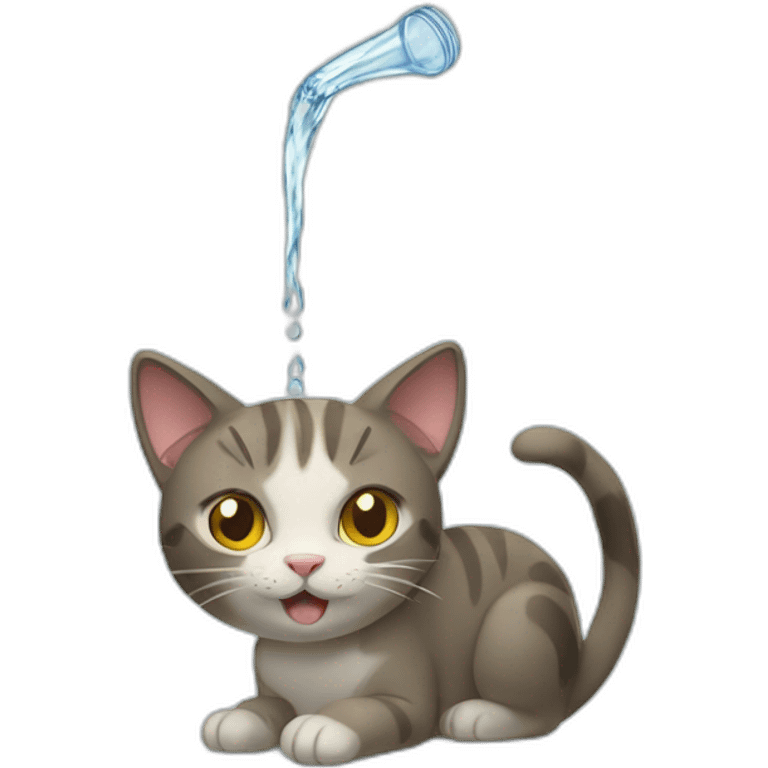 Cat drink water emoji