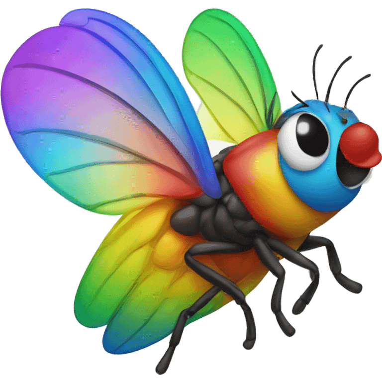 Rainbow Color Fly with smile  emoji