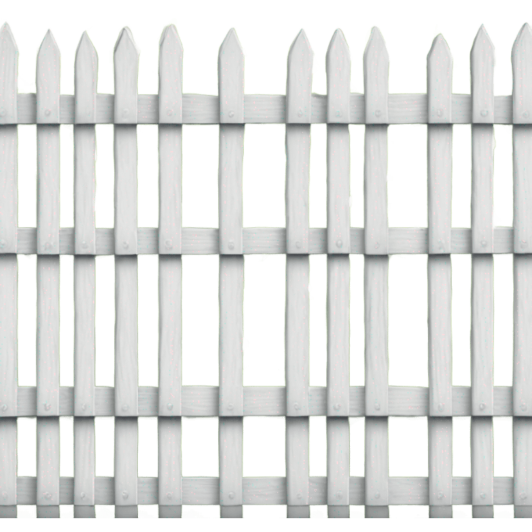 Cute white front facing fence emoji