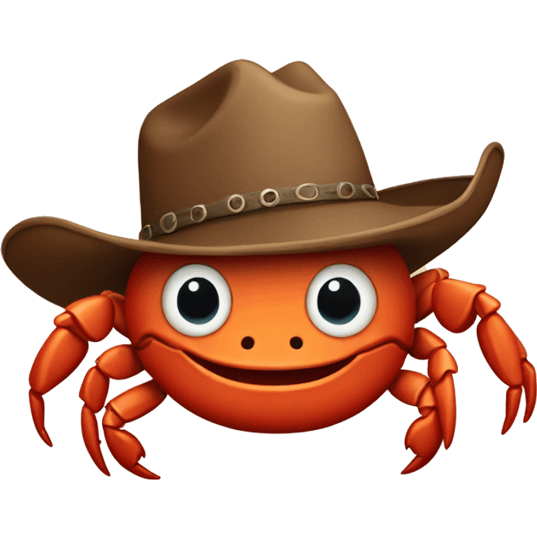 Cute crab with cowboy hat  emoji