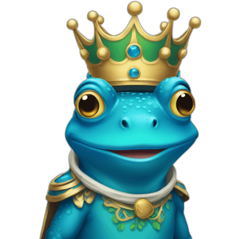 blue king froggy line illustration emoji