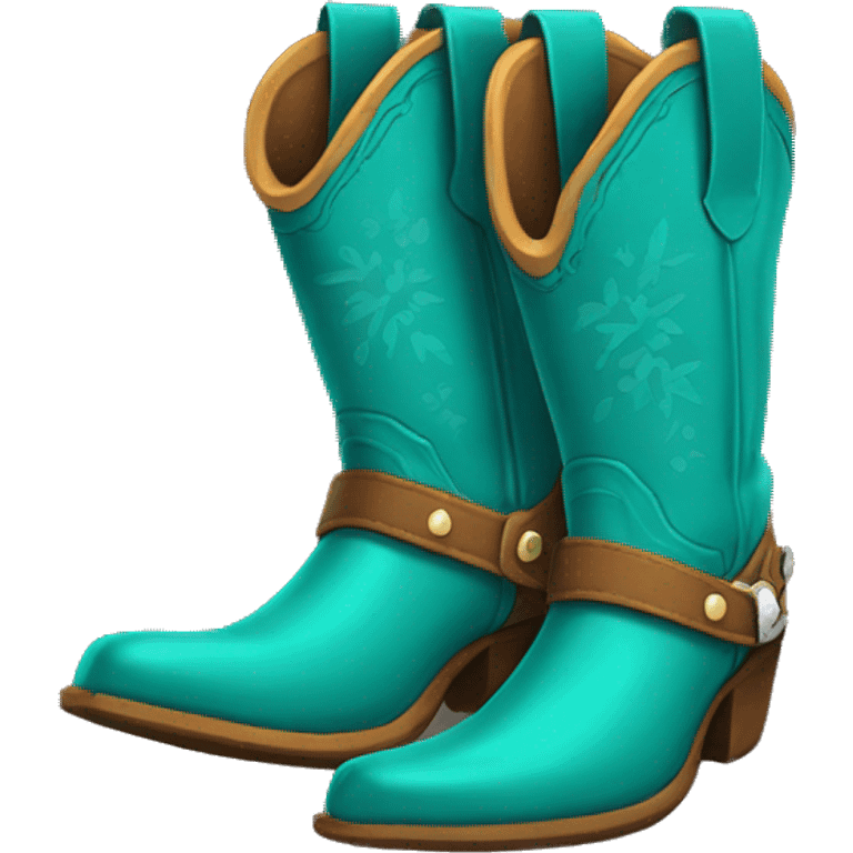 teal cowboy boot emoji