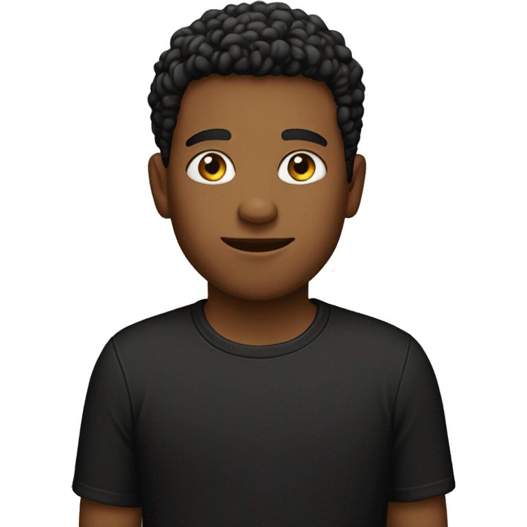 A young man in black t-shirt  emoji