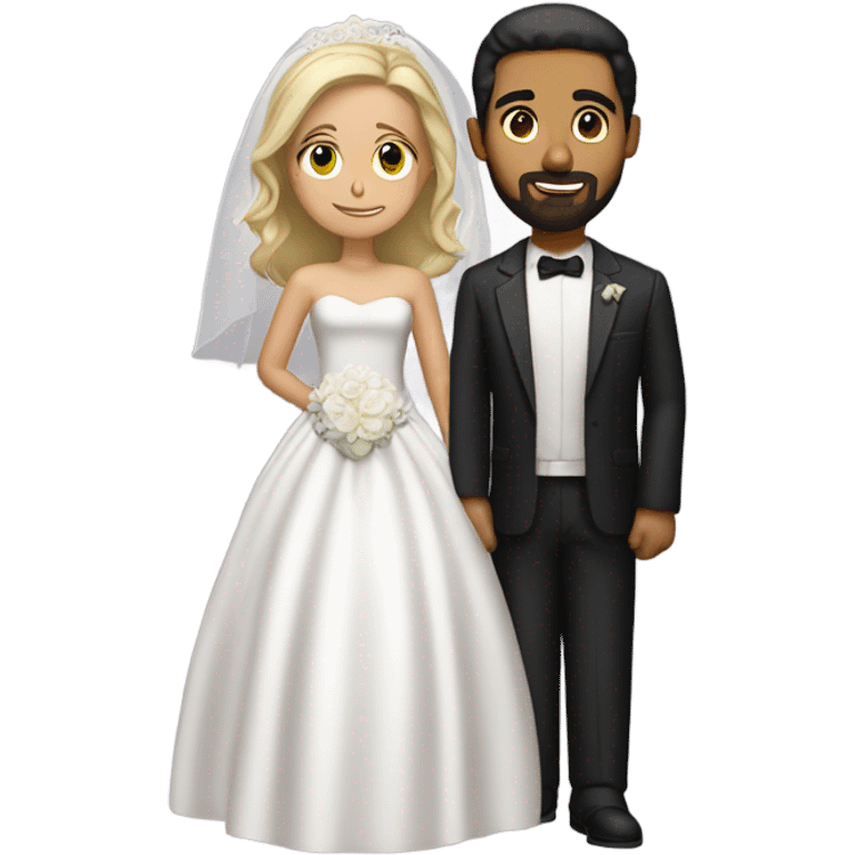 Puerto rican beard short hair marrying  with blond woman  emoji