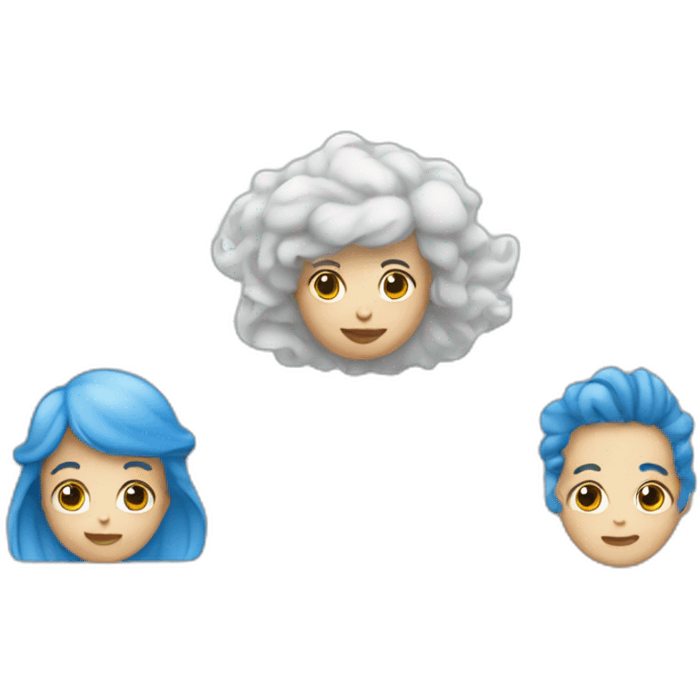 create a white emojis with blue background about birth emoji