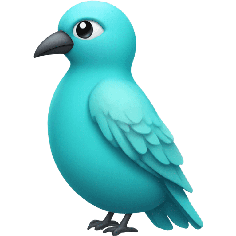 Cyan colored bird emoji