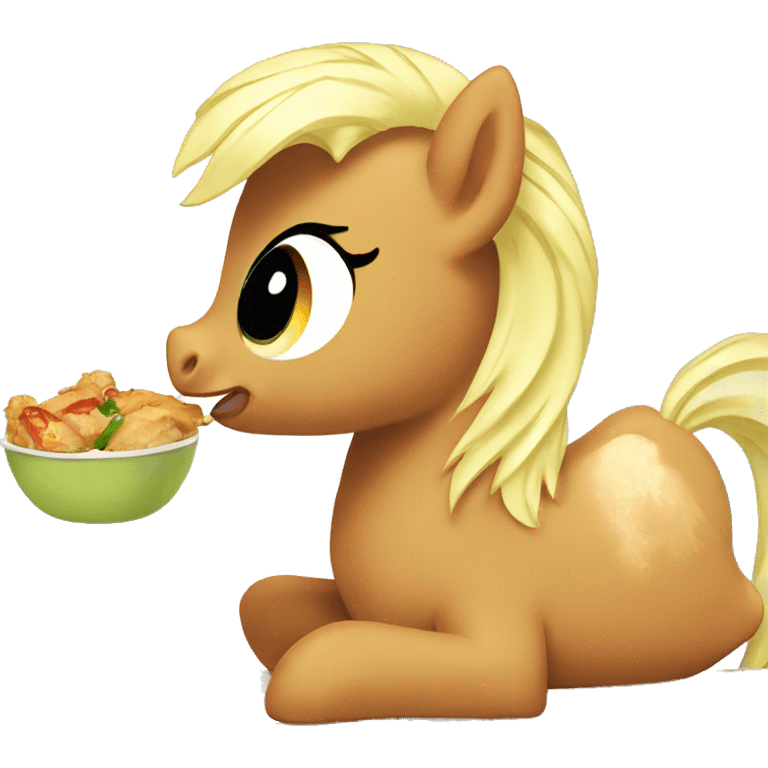 My little pony eating chicken  emoji