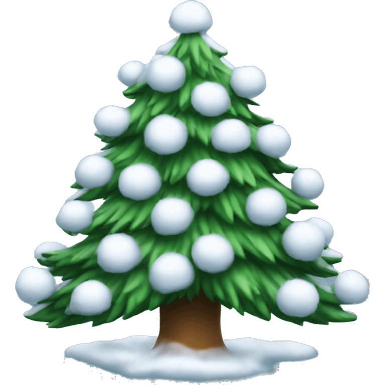 Christmas tree with snow emoji