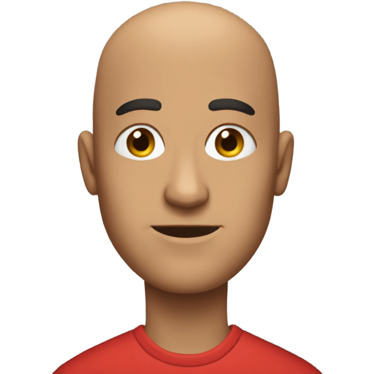 bald man in red shirt emoji