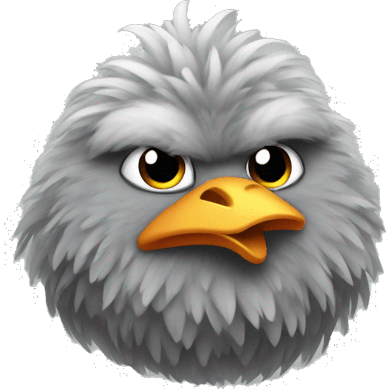 One grey fluffy ninja chicken emoji