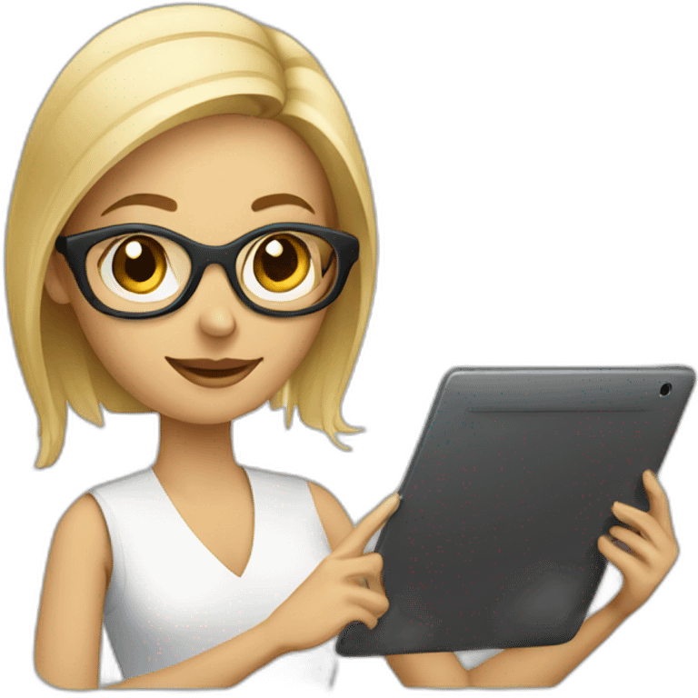 designer woman with tablet emoji