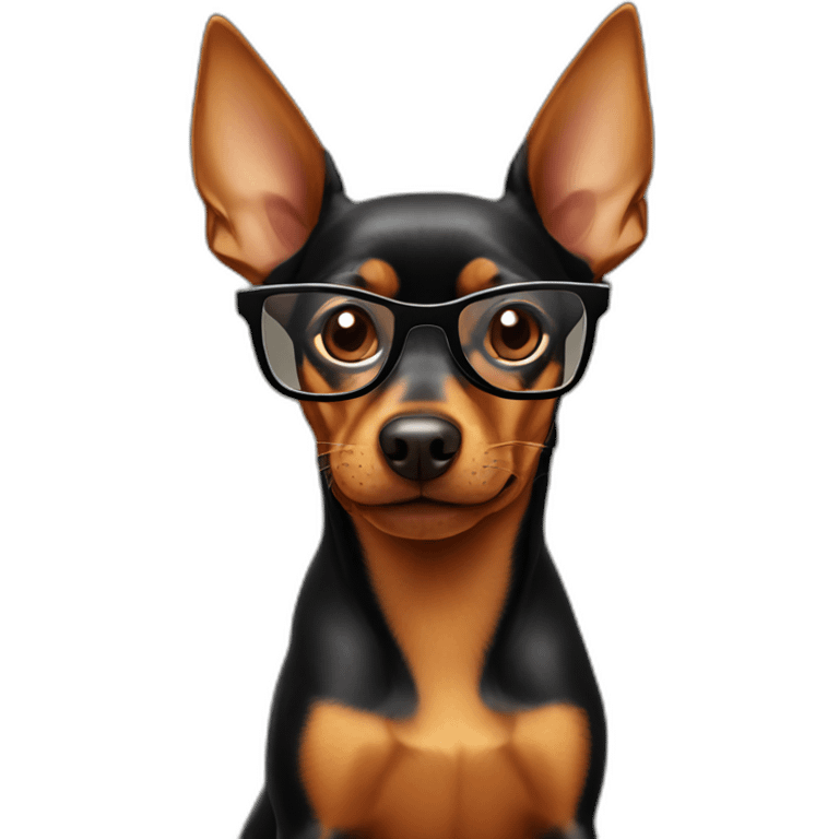 Pinscher with glasses emoji