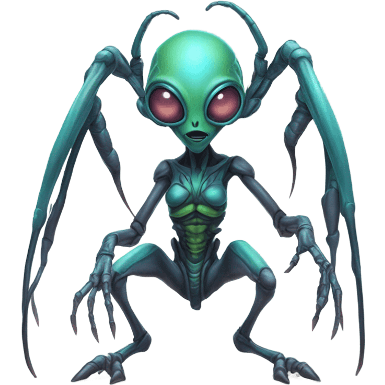 a insectoid alien woman full body emoji