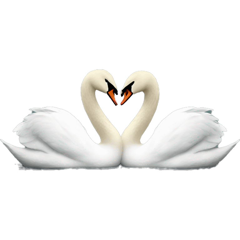 2 swans making a heart emoji