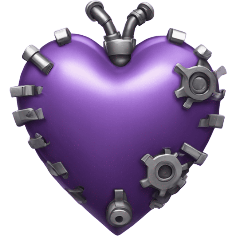 Purple mechanical heart emoji