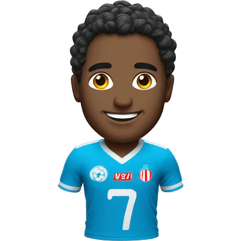 Smiling man with napoli soccer jersey  emoji