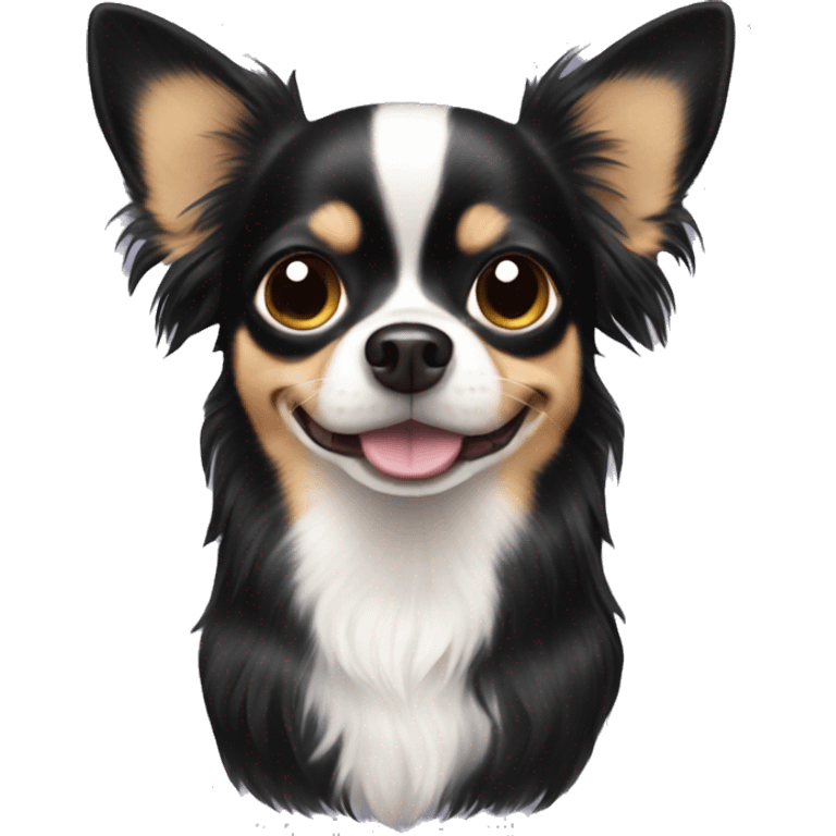 Long black hair chihuahua emoji