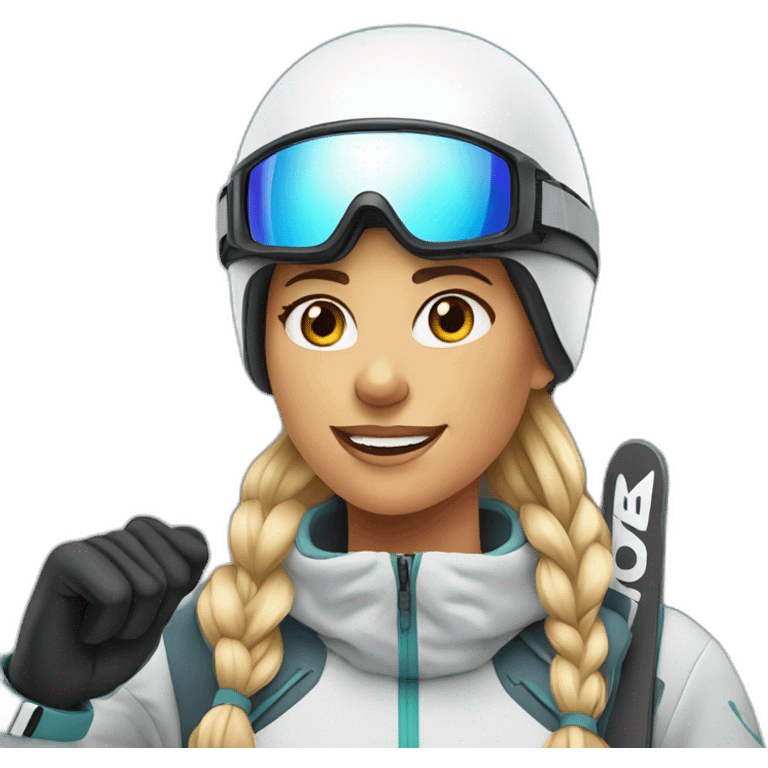 free style female skier on the alps emoji