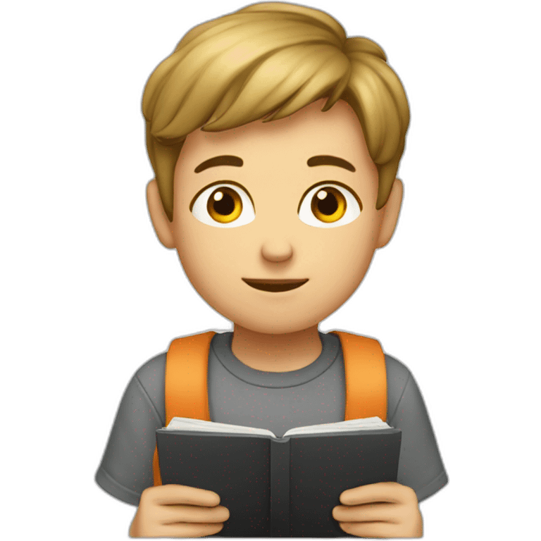 a boy with tabl;et emoji