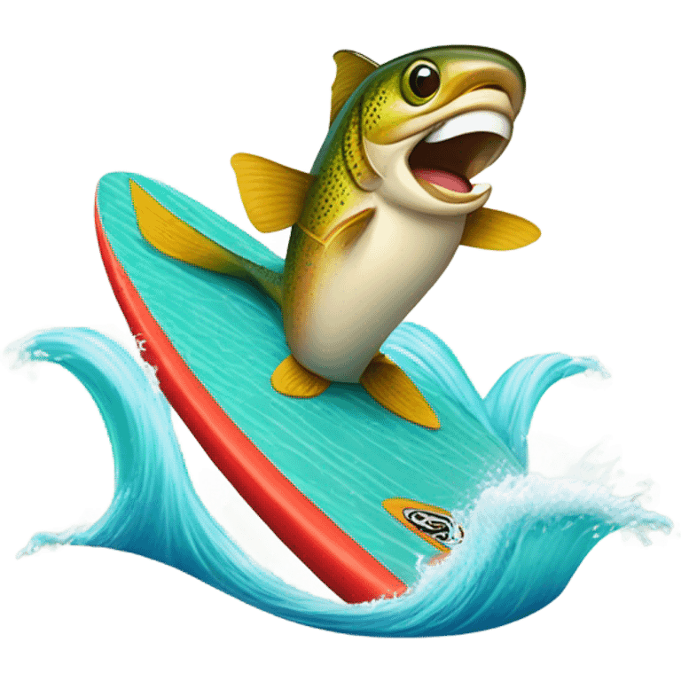 Trout surfing  emoji