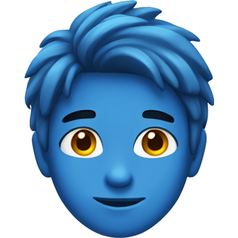 Boy with long blue hair emoji