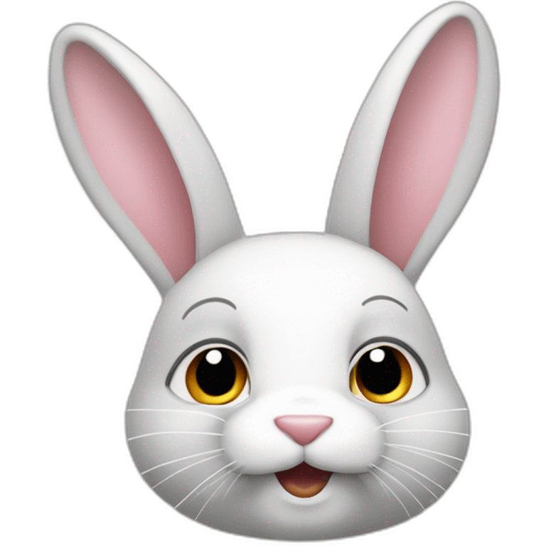 Lapin blanc avec des taches grises emoji