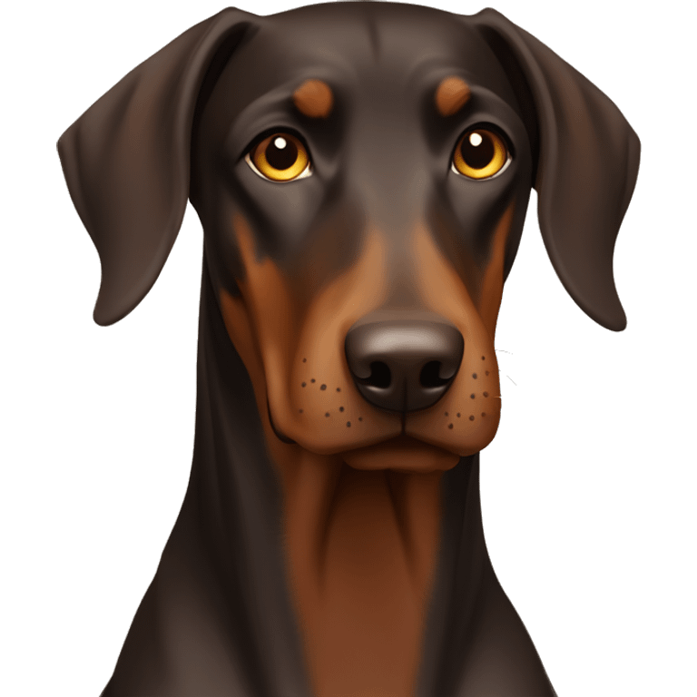 A brown Doberman with floppy ears  emoji