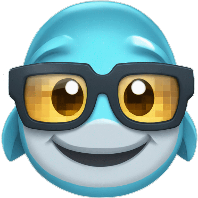 dolphin in minecraft glasses emoji