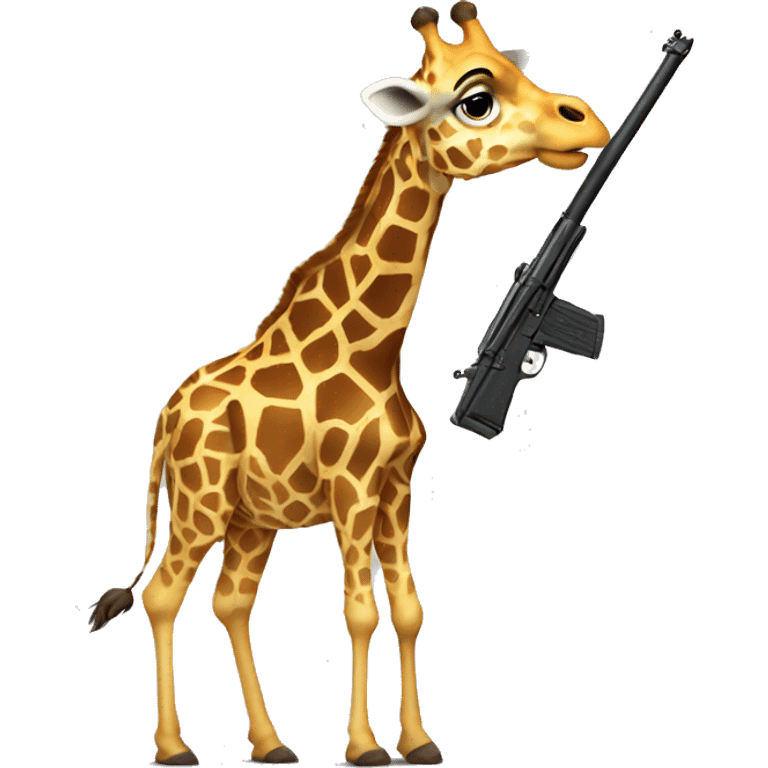 Giraffe with gun emoji