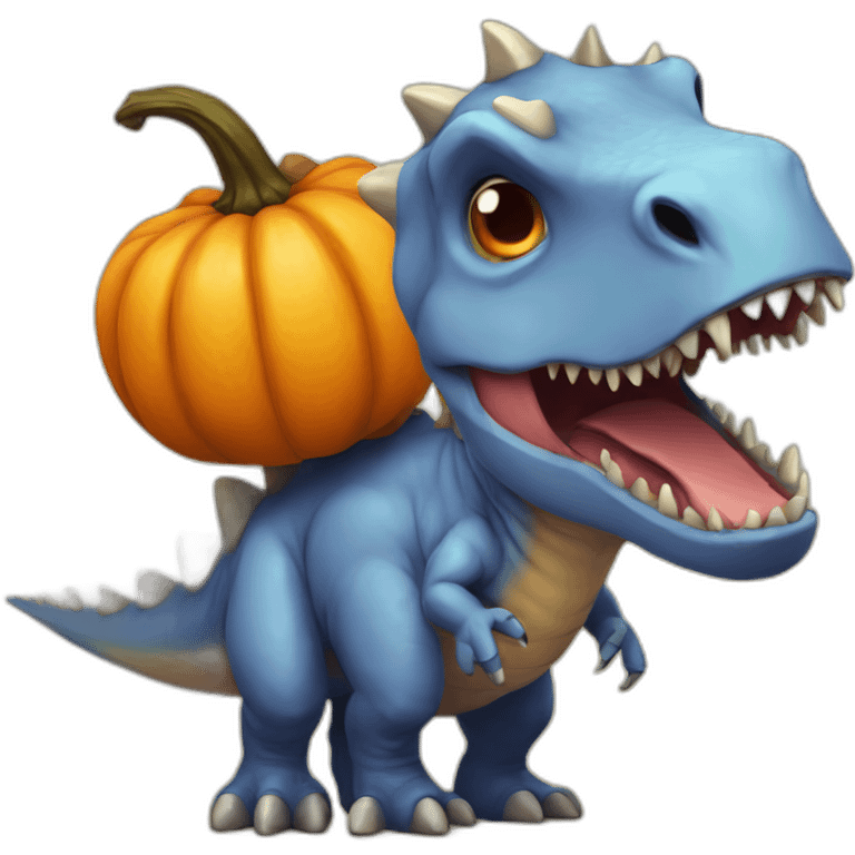 pumpkin head dinosaur emoji