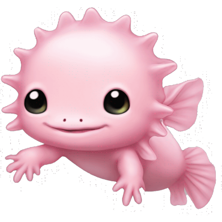 cute chiby axolotl pink emoji