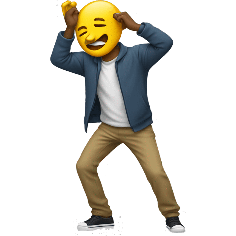 A person dabbing emoji